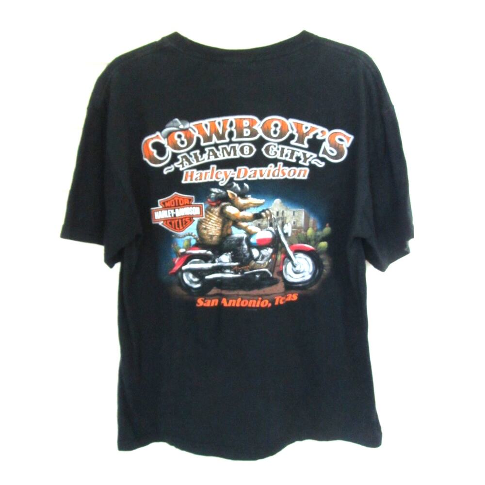 HARLEY DAVIDSON Cowboy's Alamo City San Antonio, Texas T-Shirt